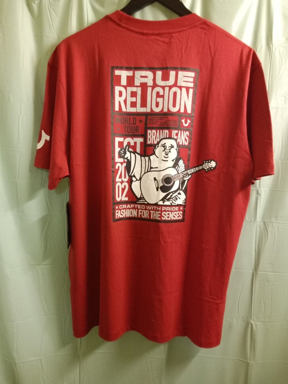 True Religion Red Short Sleeve Graphic Logo Tee